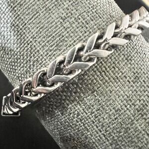 Silver Tone Franco Link Chain Bracelet 7.75 Inch Mens Unisex Jewelry Gorpcore